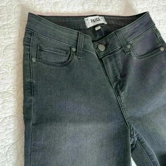 Paige Stone Washed Skinny Black Jeans 26 - Picture 6 of 14